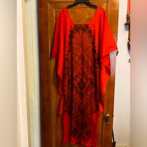 Elegant Red Tie-Dye Women's Dress